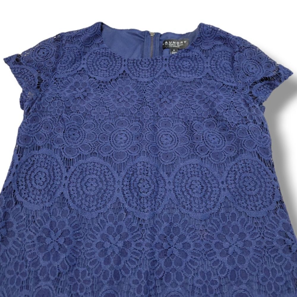 Laundry by Shelli Segal Los Angeles Dress Size 4 A-Line Floral Lace Dress Lined - Picture 4 of 7